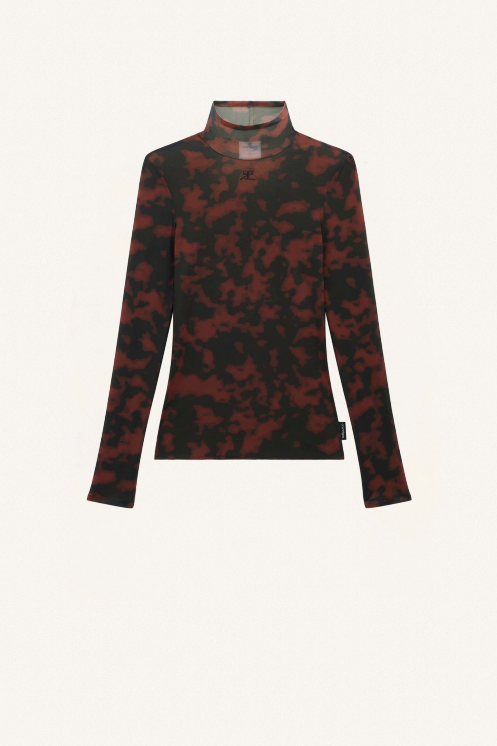 Courreges Mockneck Sheer Top - Tortoise