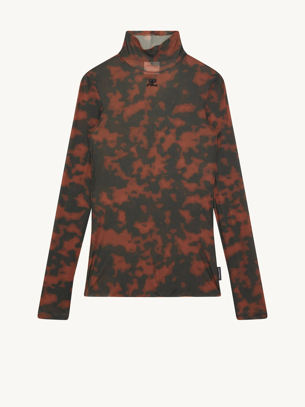 Courreges Mockneck Sheer Top - Tortoise