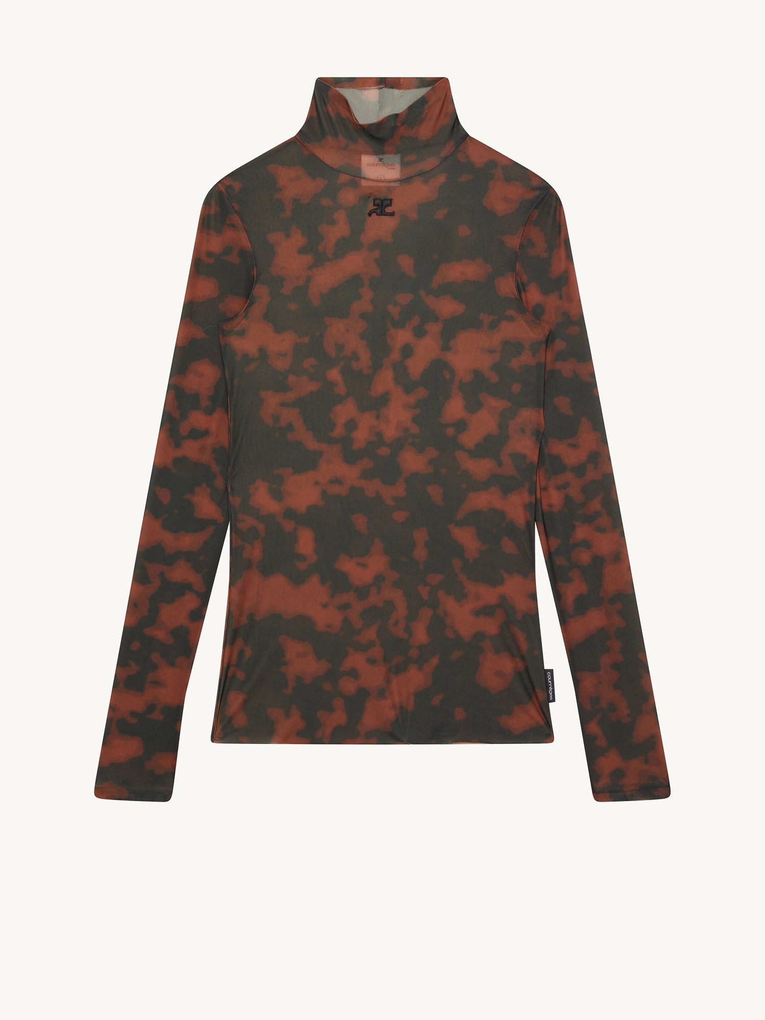 Courreges Mockneck Sheer Top - Tortoise