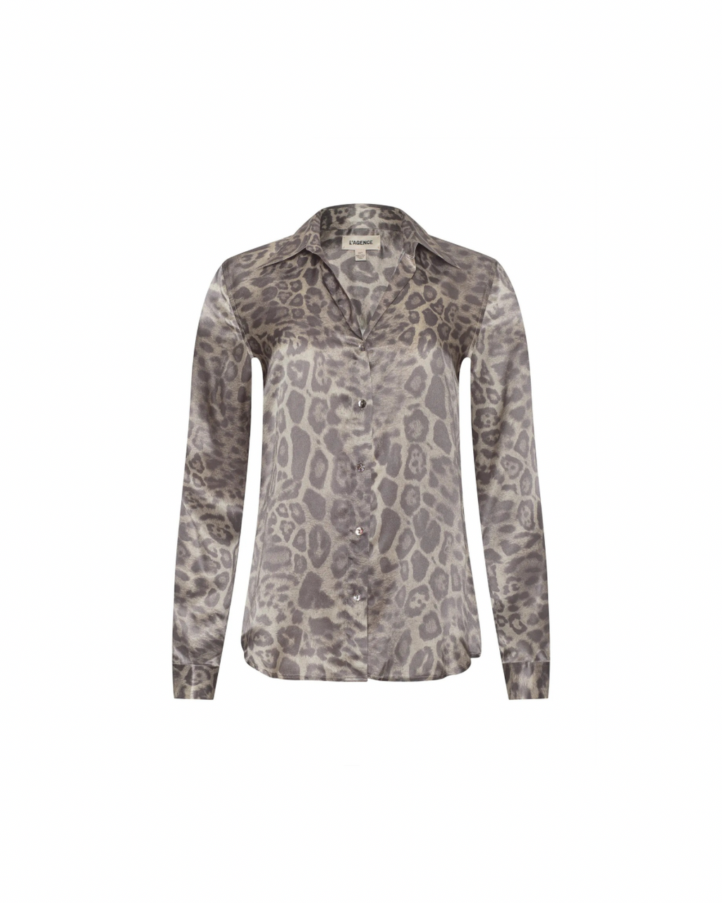 L'agence Tyler L/S Blouse - Grey Multi Patch Leopard