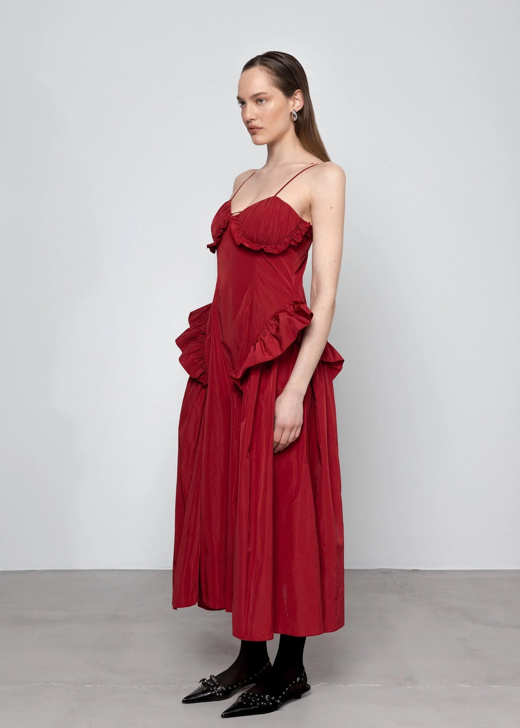 Esthé Taffeta Cut-out Slip Dress