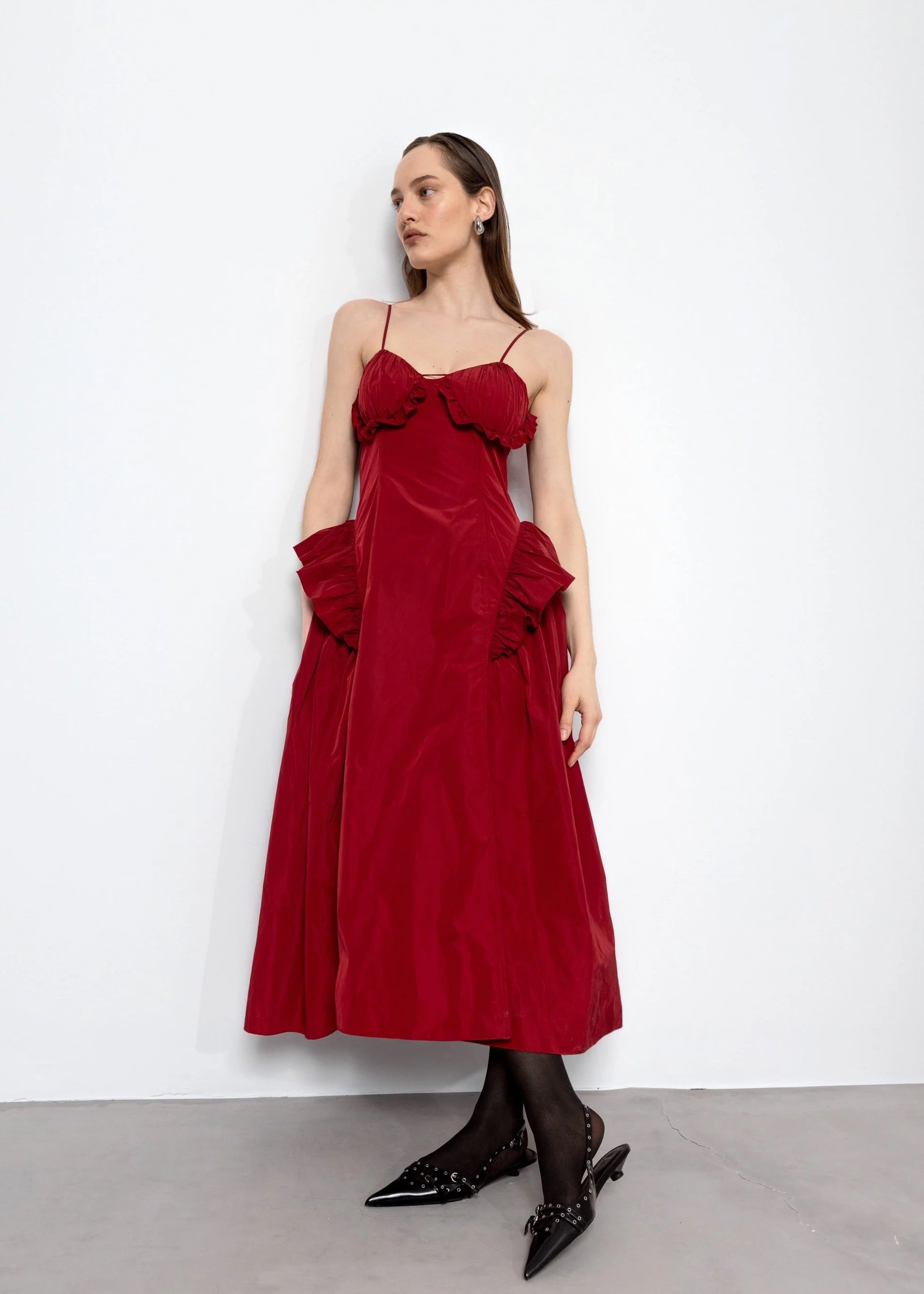 Esthé Taffeta Cut-out Slip Dress