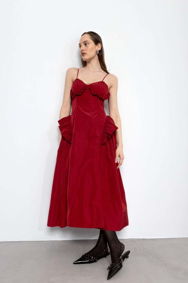 Esthé Taffeta Cut-out Slip Dress
