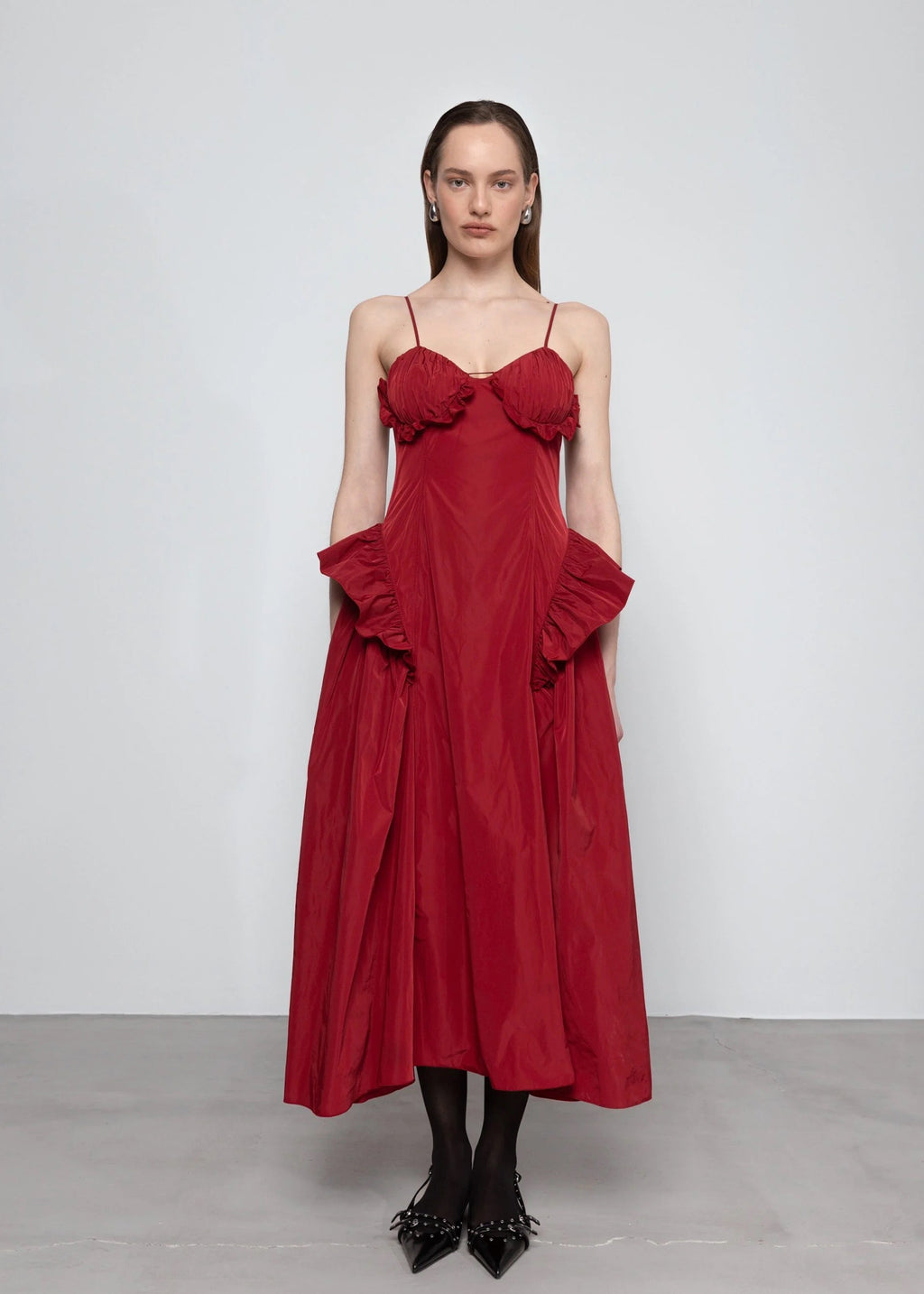 Esthé Taffeta Cut-out Slip Dress