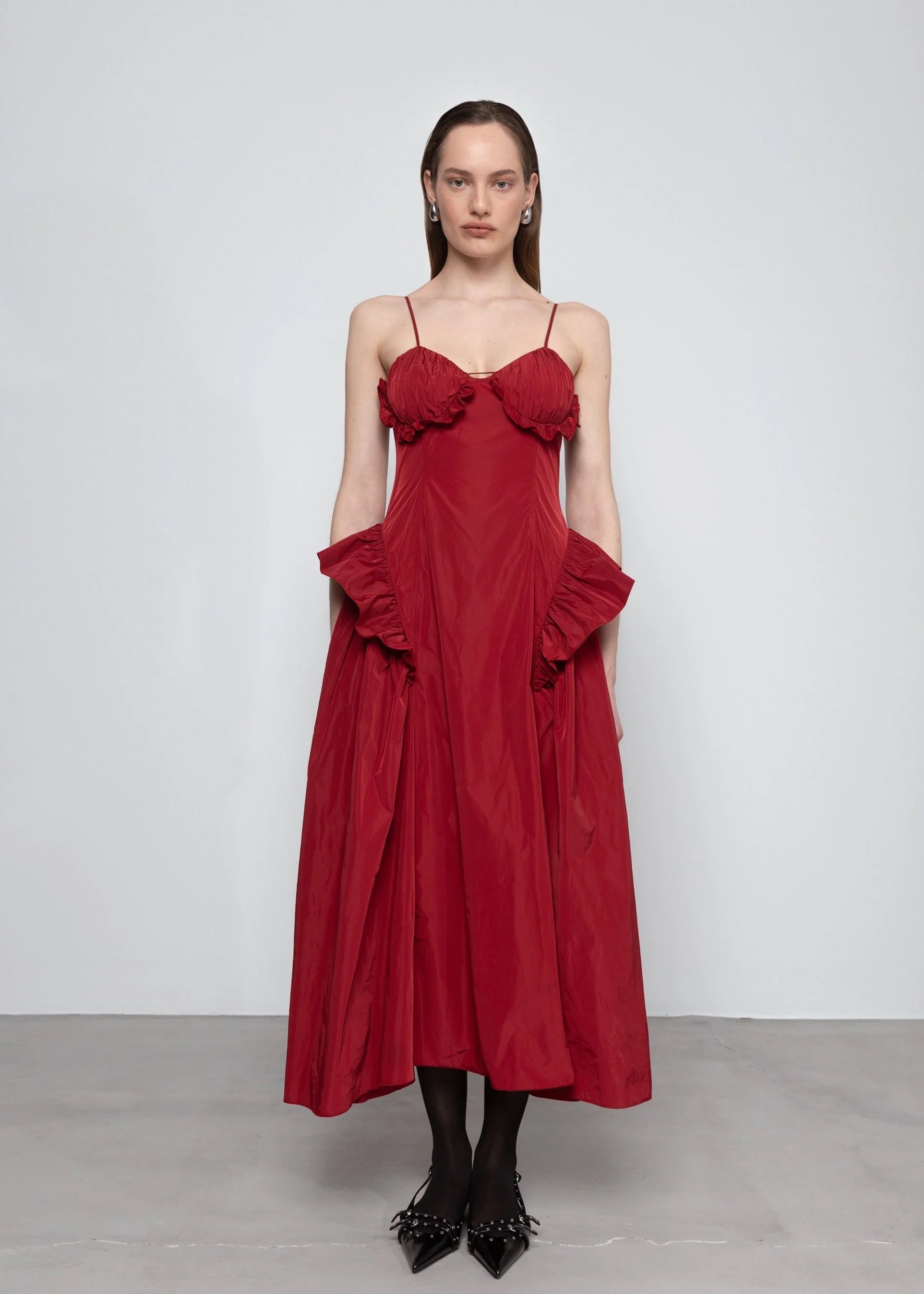 Esthé Taffeta Cut-out Slip Dress