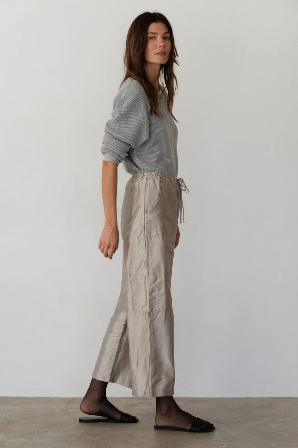 Donni. Taffeta Drawstring Cargo Pant
