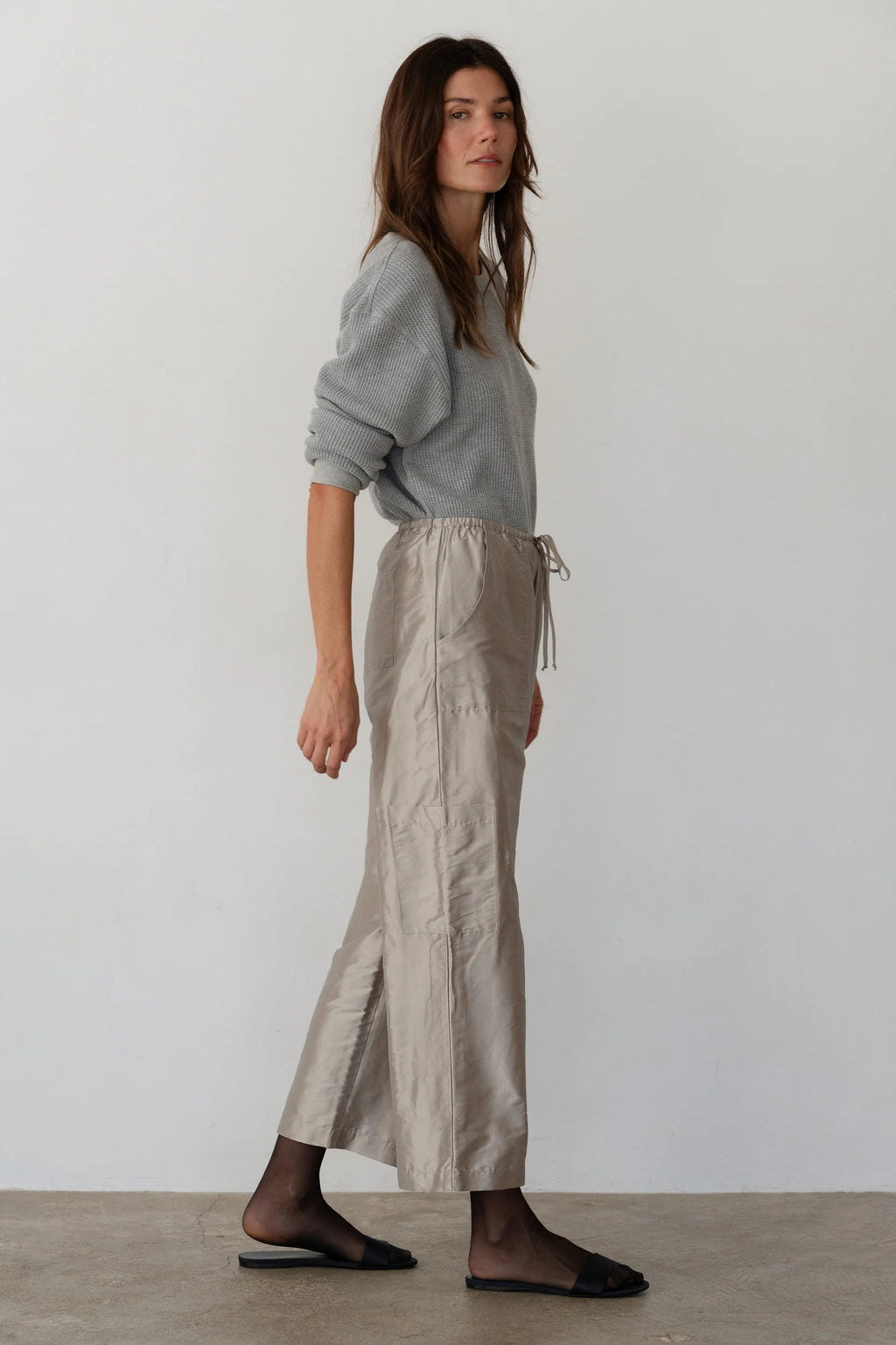Donni. Taffeta Drawstring Cargo Pant