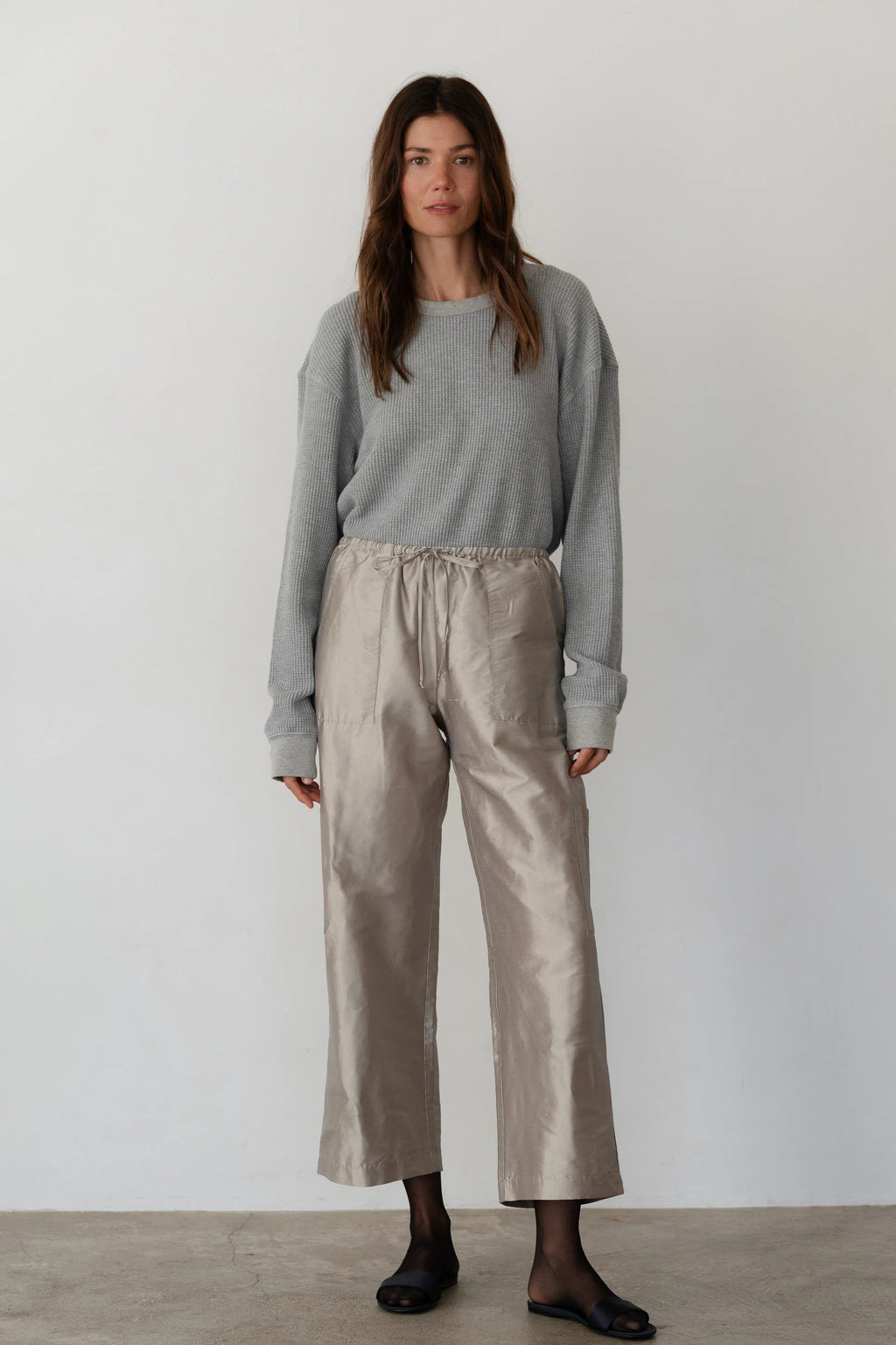 Donni. Taffeta Drawstring Cargo Pant