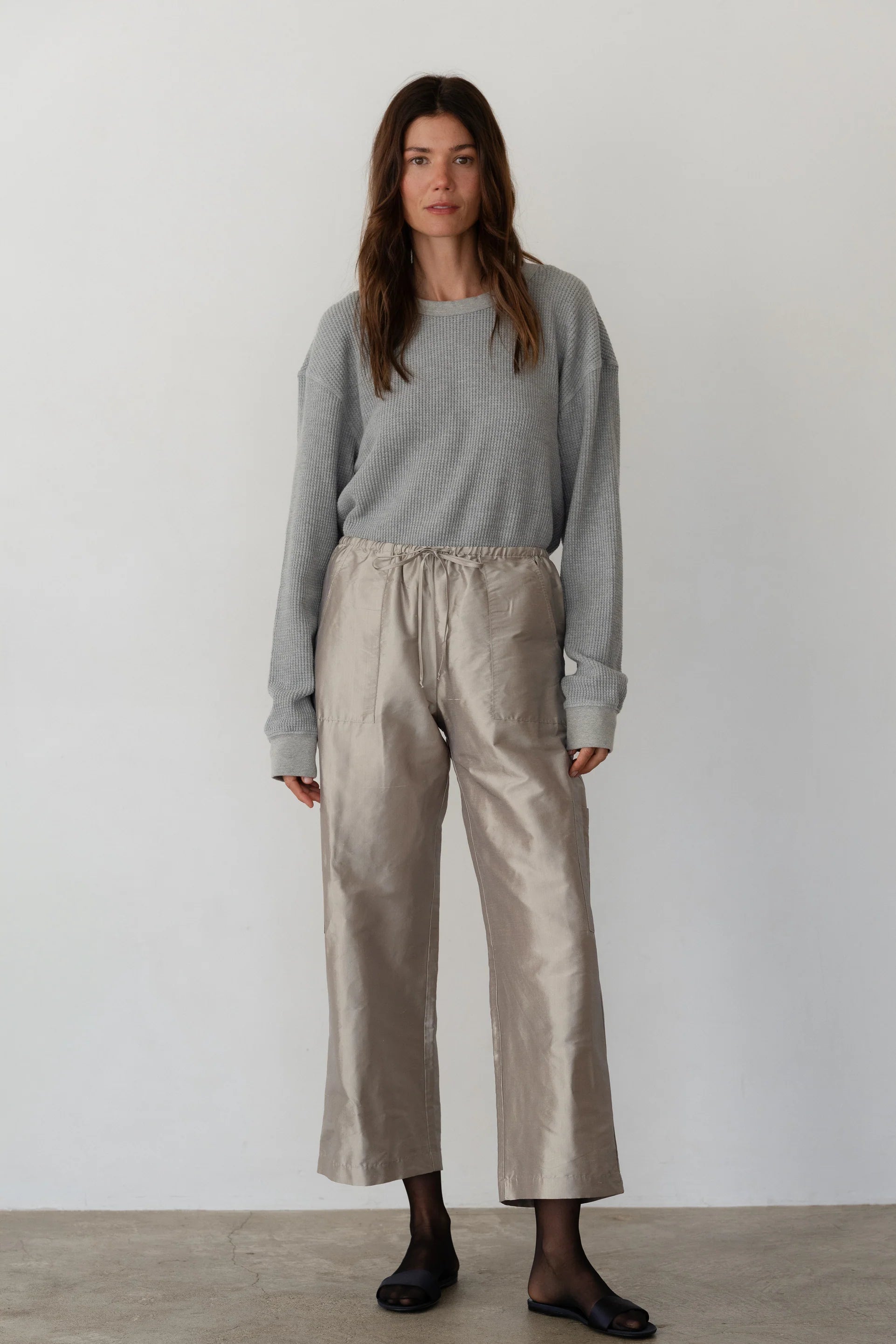 Donni. Taffeta Drawstring Cargo Pant