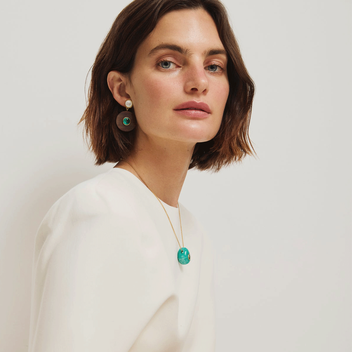 Lizzie Fortunato Taj Disc Earrings - Acacia Wood