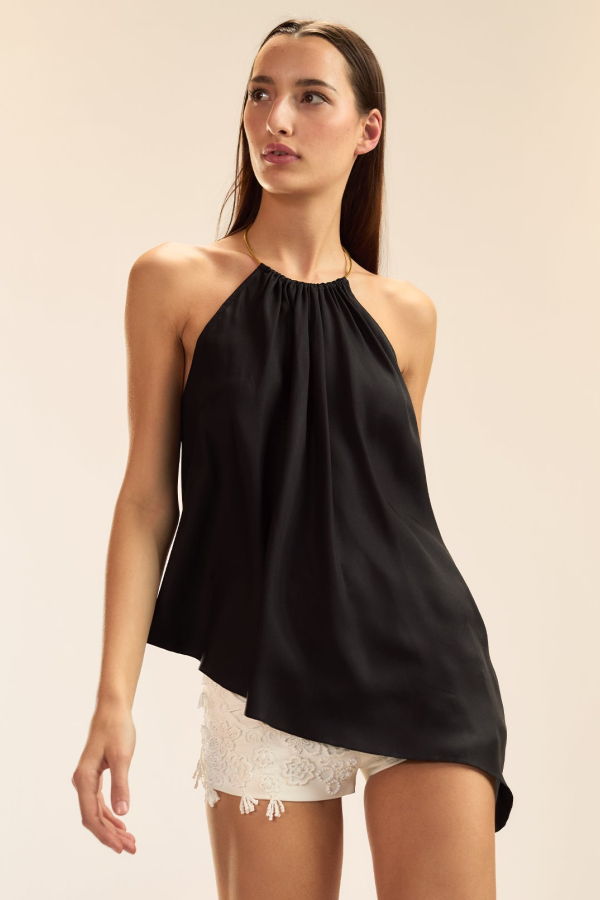 Cynthia Rowley Talita Silk Blouse - Black