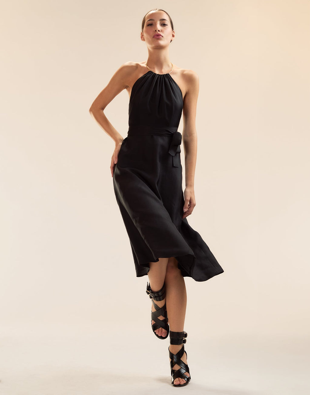 Cynthia Rowley Talita Silk Wrap Dress - Black