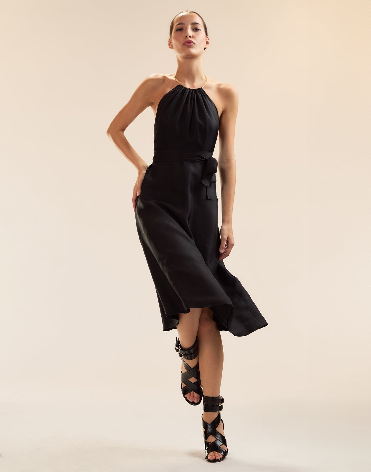 Cynthia Rowley Talita Silk Wrap Dress - Black