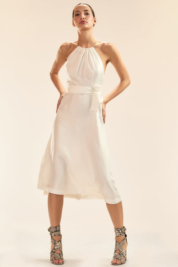 Cynthia Rowley Talita Silk Wrap Dress - White
