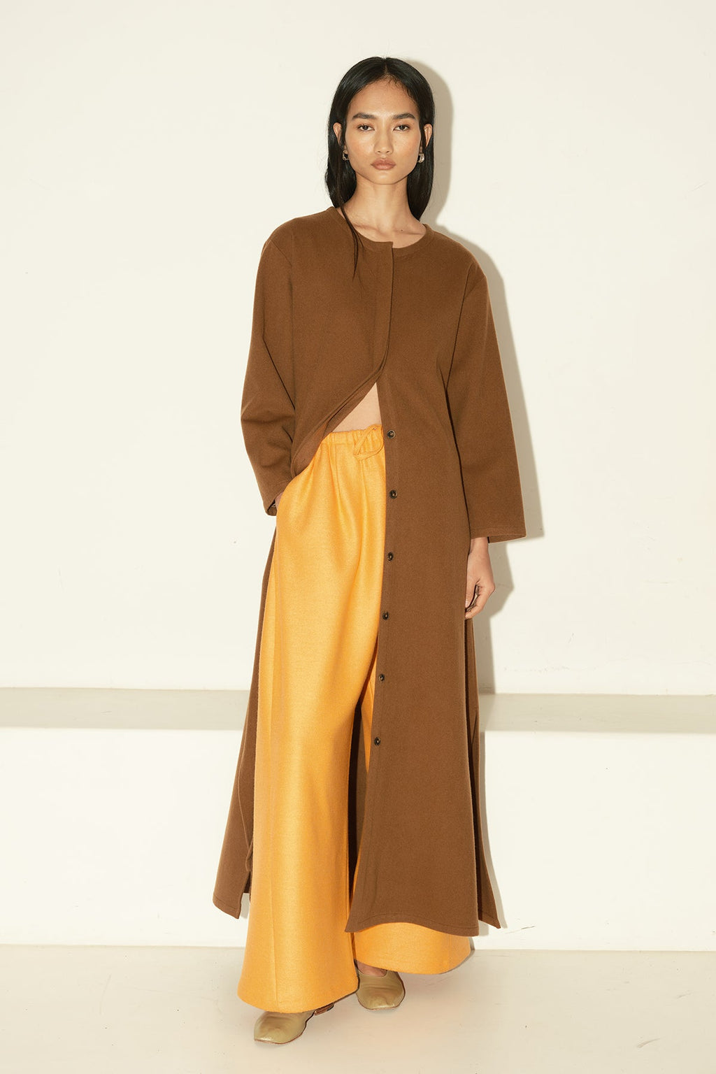 Datura Boiled Wool Judo Pants - Tangerine