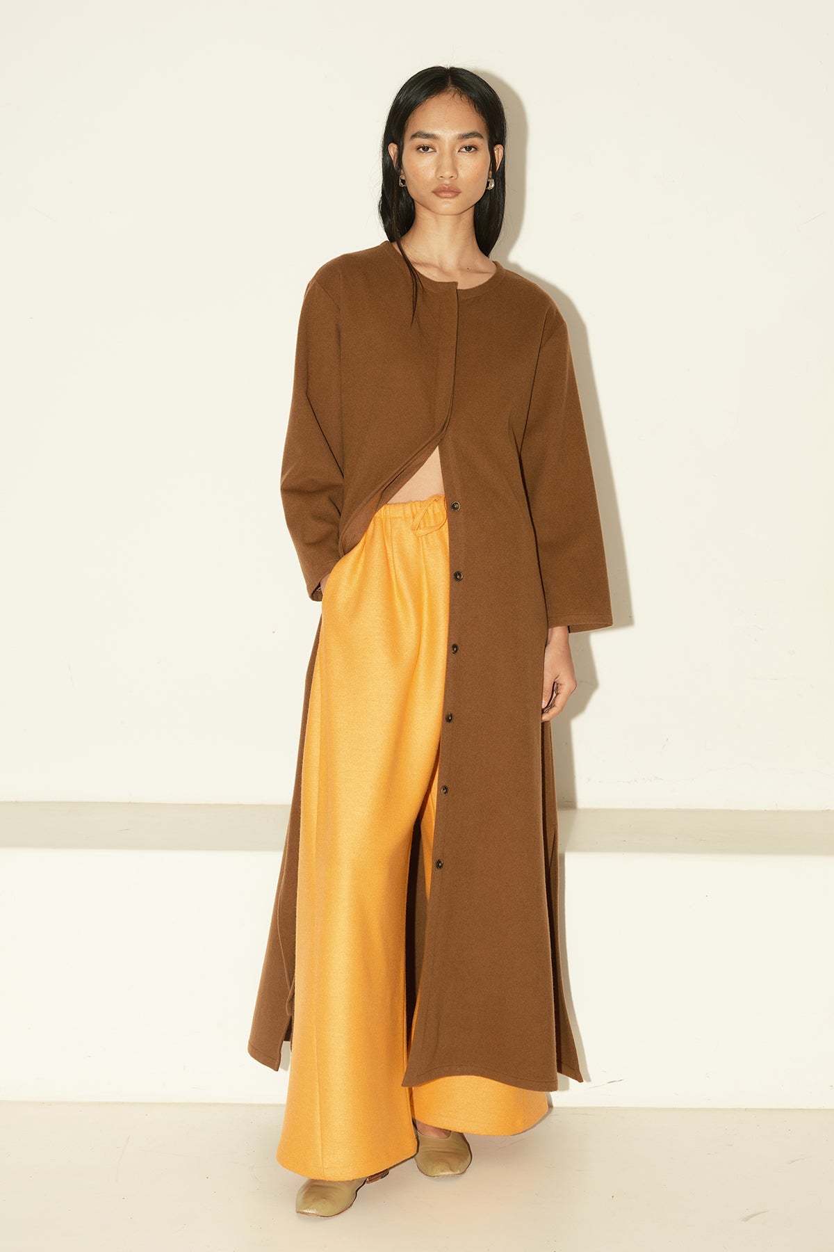 Datura Boiled Wool Judo Pants - Tangerine