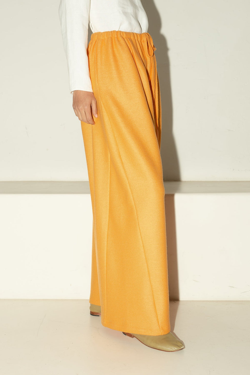 Datura Boiled Wool Judo Pants - Tangerine