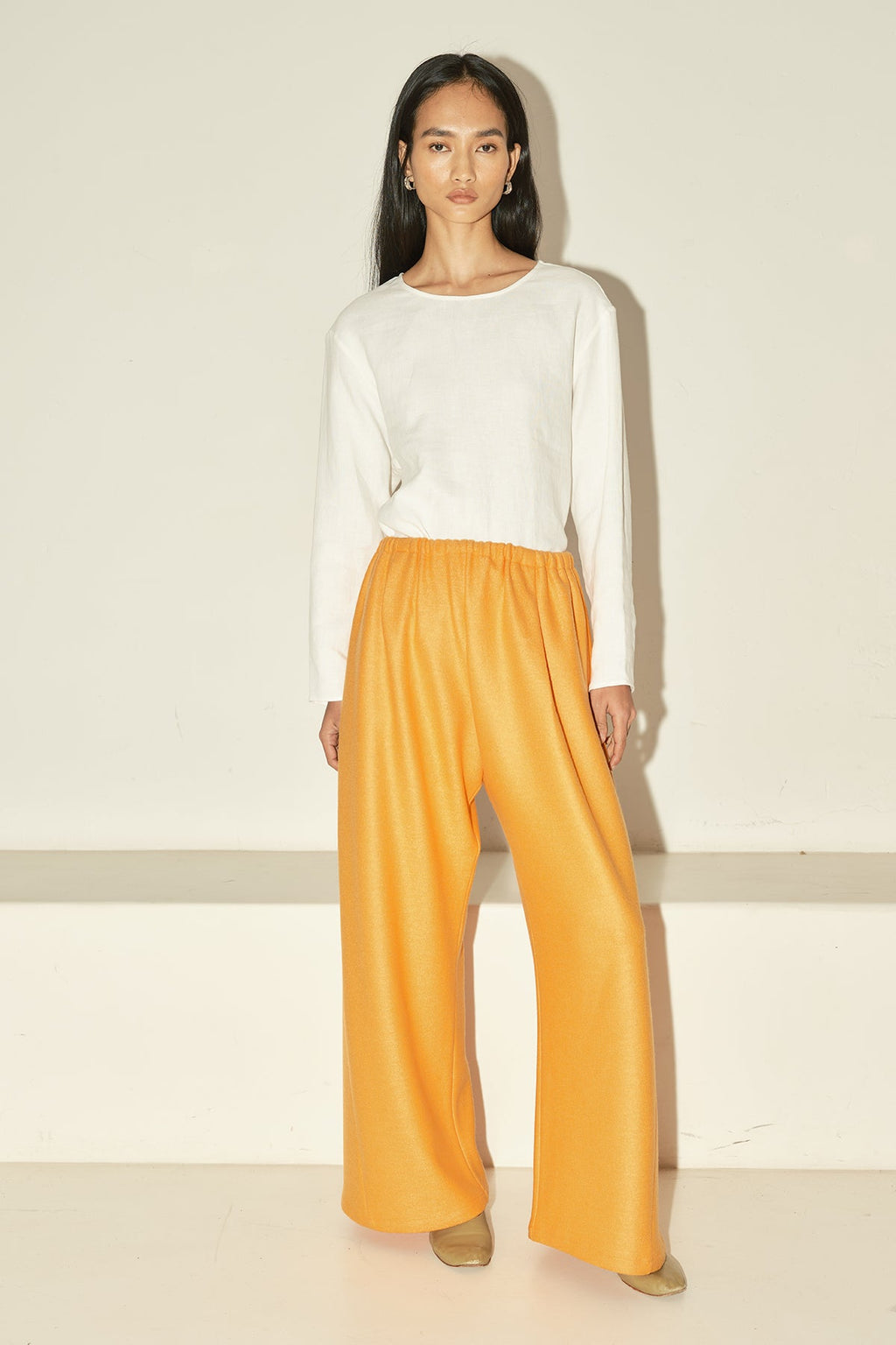 Datura Boiled Wool Judo Pants - Tangerine