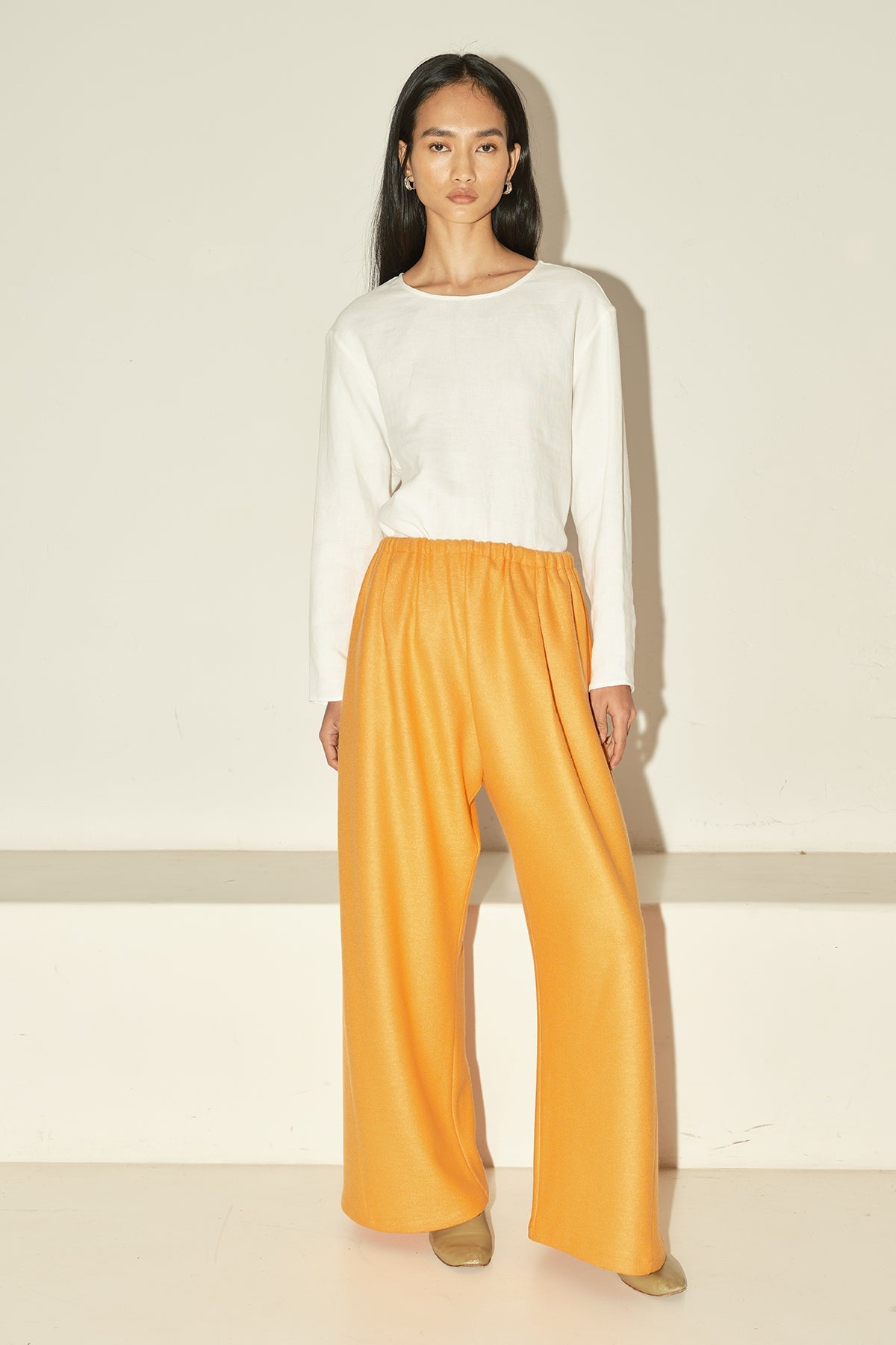 Datura Boiled Wool Judo Pants - Tangerine