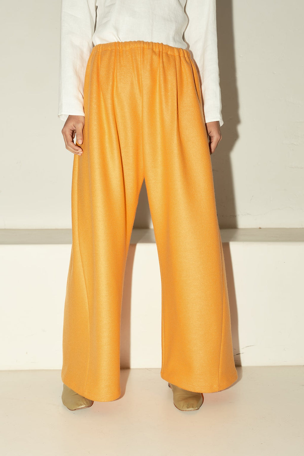 Datura Boiled Wool Judo Pants - Tangerine