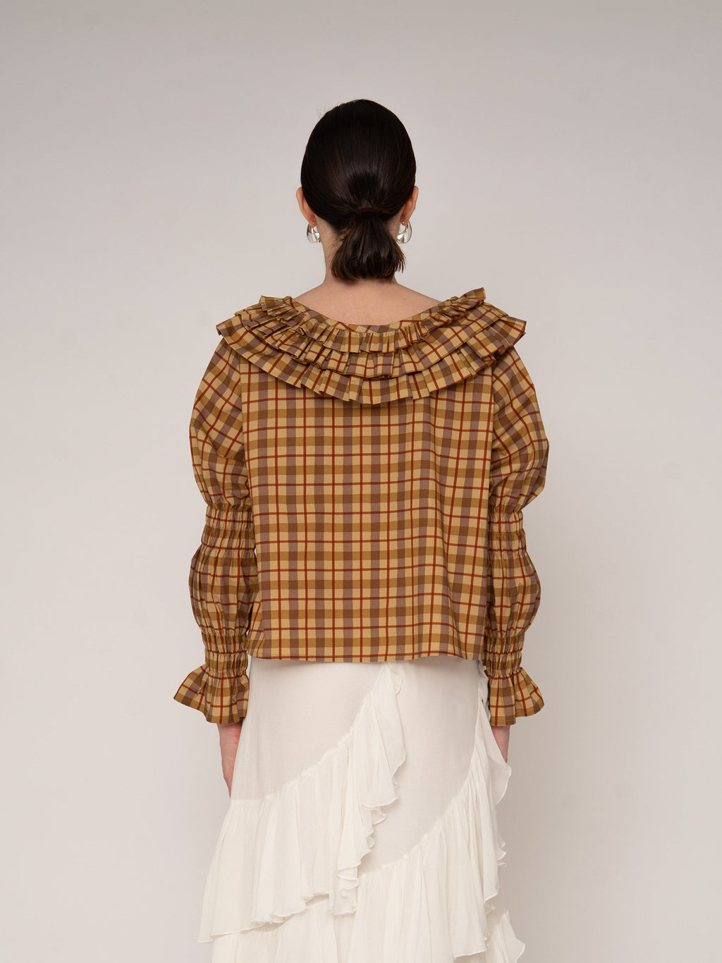 Carmensays Tartine Plaid Print Blouse