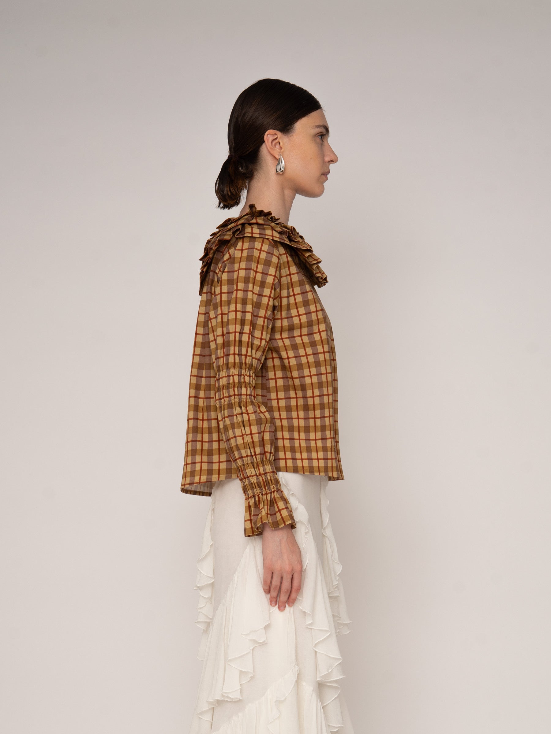 Carmensays Tartine Plaid Print Blouse