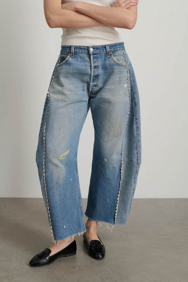 B Sides Tattered Lace Vintage Lasso Jeans - Vintage Indigo