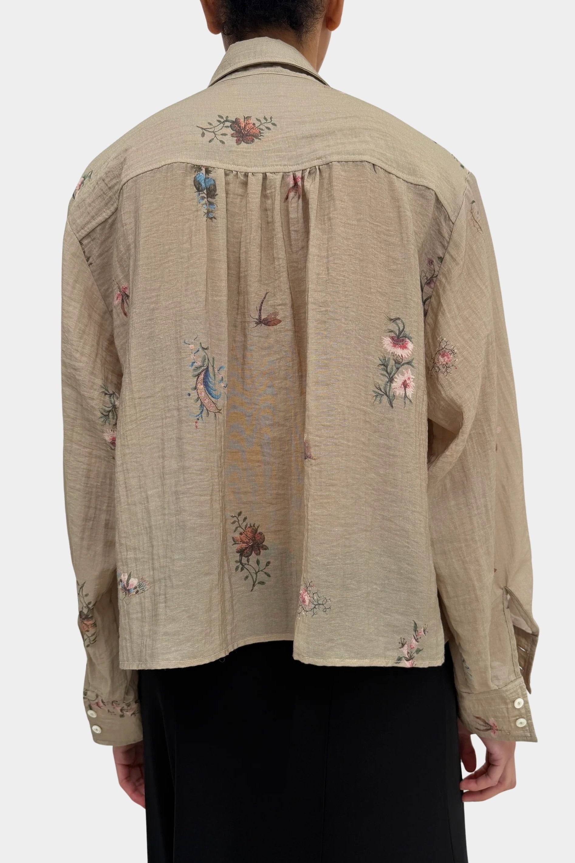 Rodebjer Taylor Cropped Shirt - Beige Multi Duchess