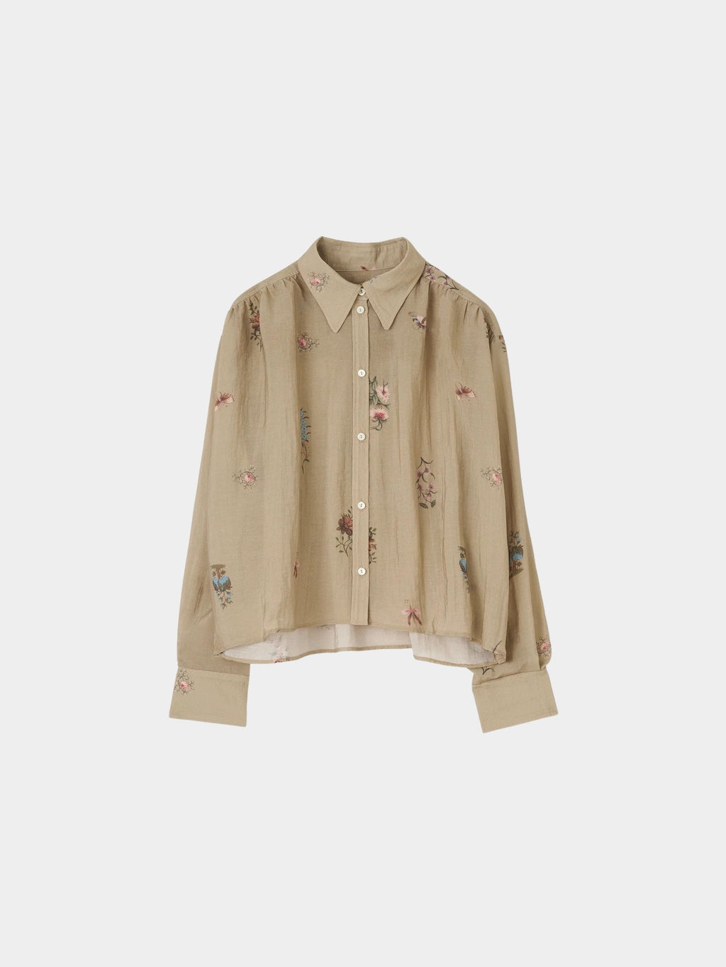 Rodebjer Taylor Cropped Shirt - Beige Multi Duchess