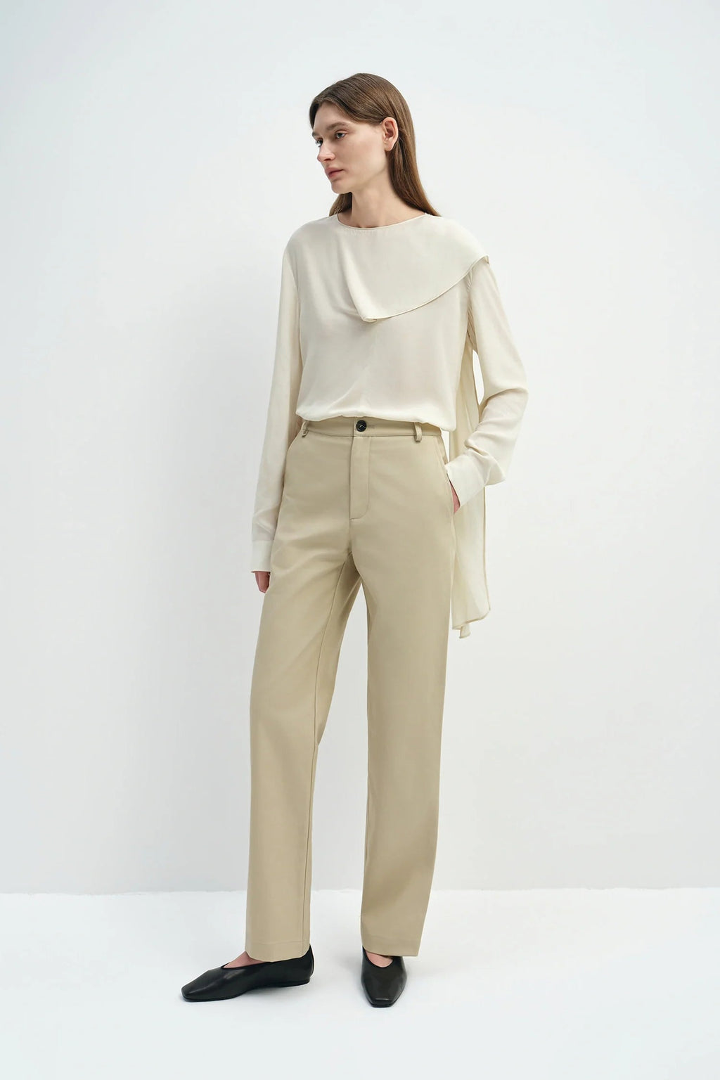 Sophie Rue Thea Scarf Neck Top - Egret
