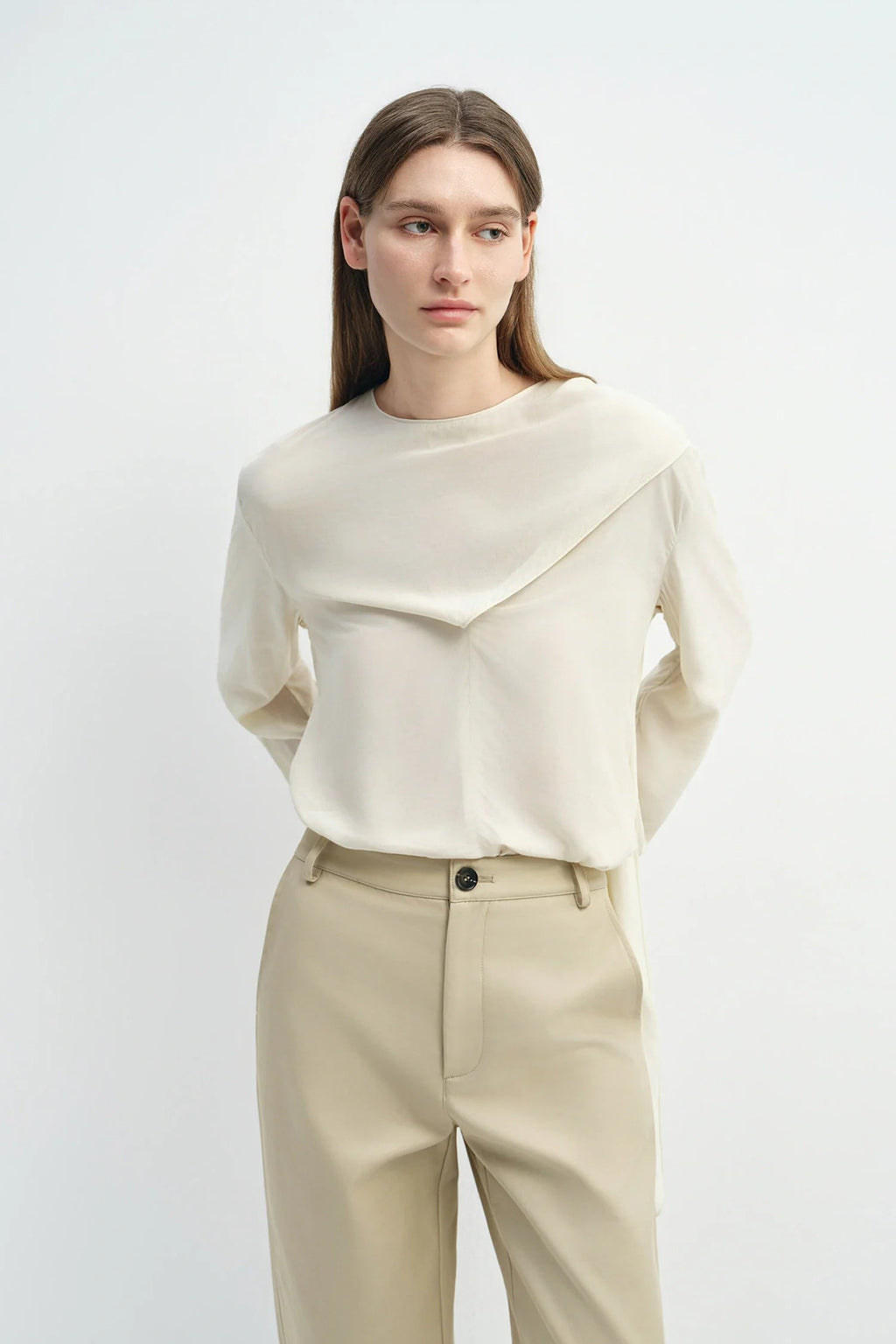 Sophie Rue Thea Scarf Neck Top - Egret