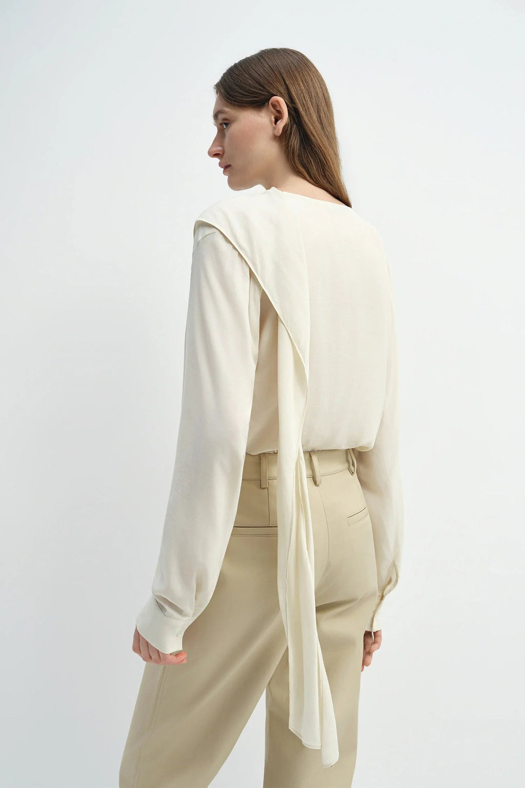 Sophie Rue Thea Scarf Neck Top - Egret