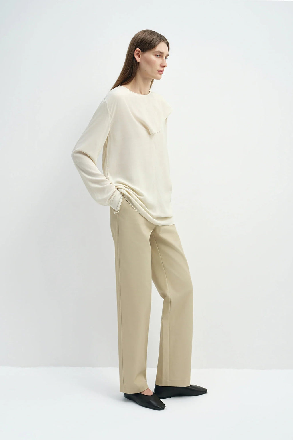 Sophie Rue Thea Scarf Neck Top - Egret
