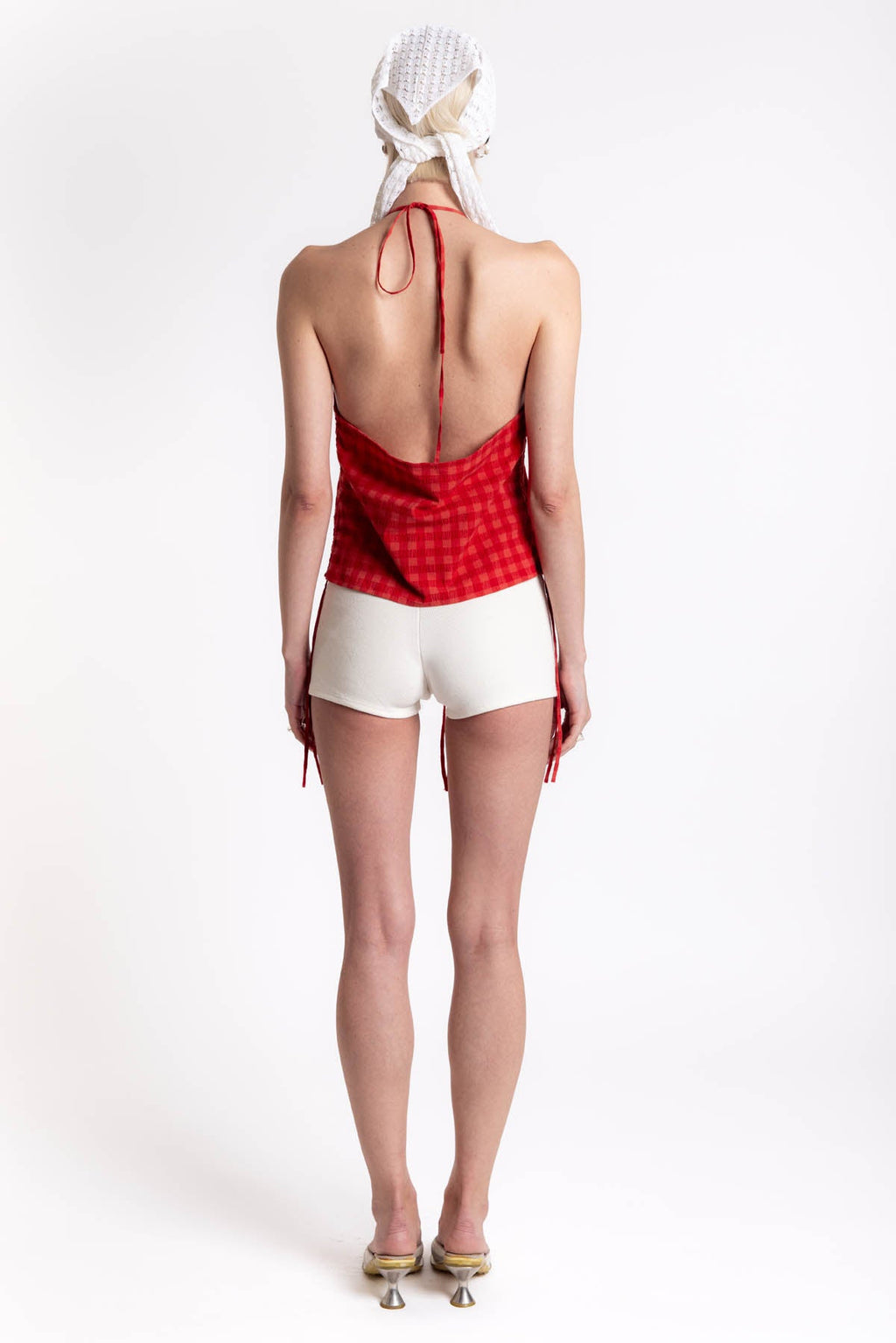 Thinking MU Red Checks Seersucker Hiba Top