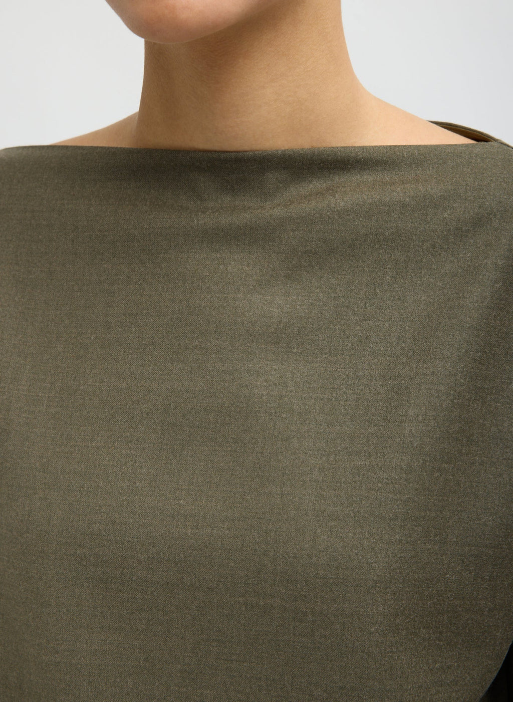 Tibi Cozy Flannel Boatneck Dolman Sleeve Top