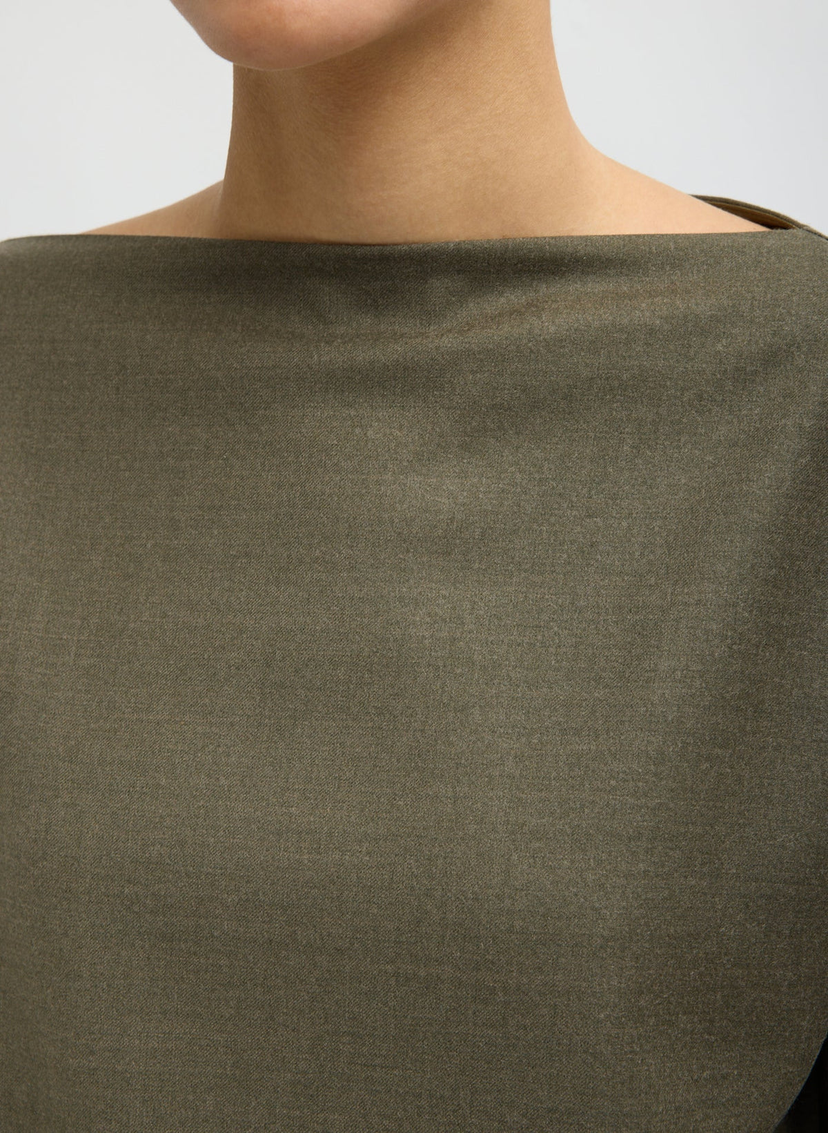 Tibi Cozy Flannel Boatneck Dolman Sleeve Top