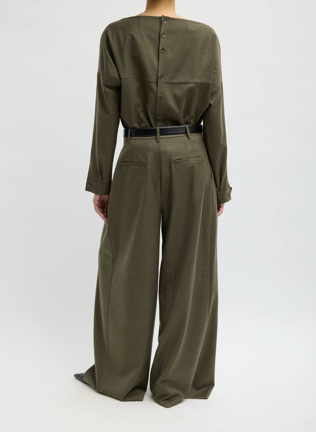 Tibi Cozy Flannel Triple Pleat Pant