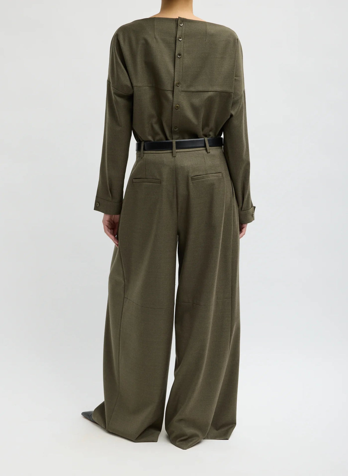 Tibi Cozy Flannel Triple Pleat Pant