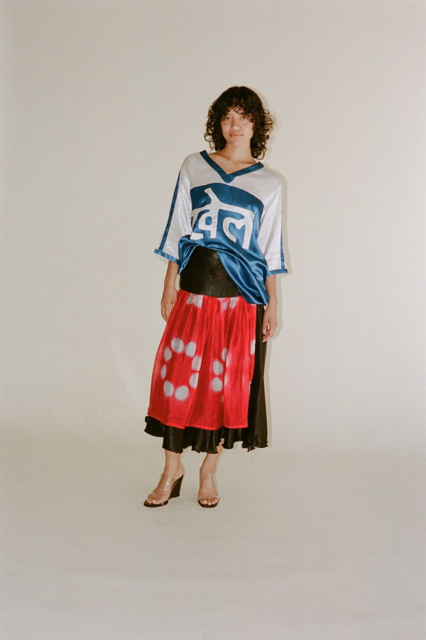 TIGRA TIGRA Panel Skirt - Black/Red
