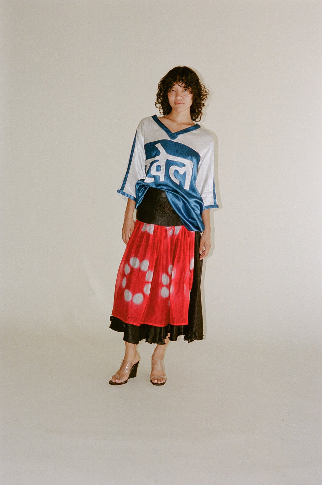 TIGRA TIGRA Panel Skirt - Black/Red