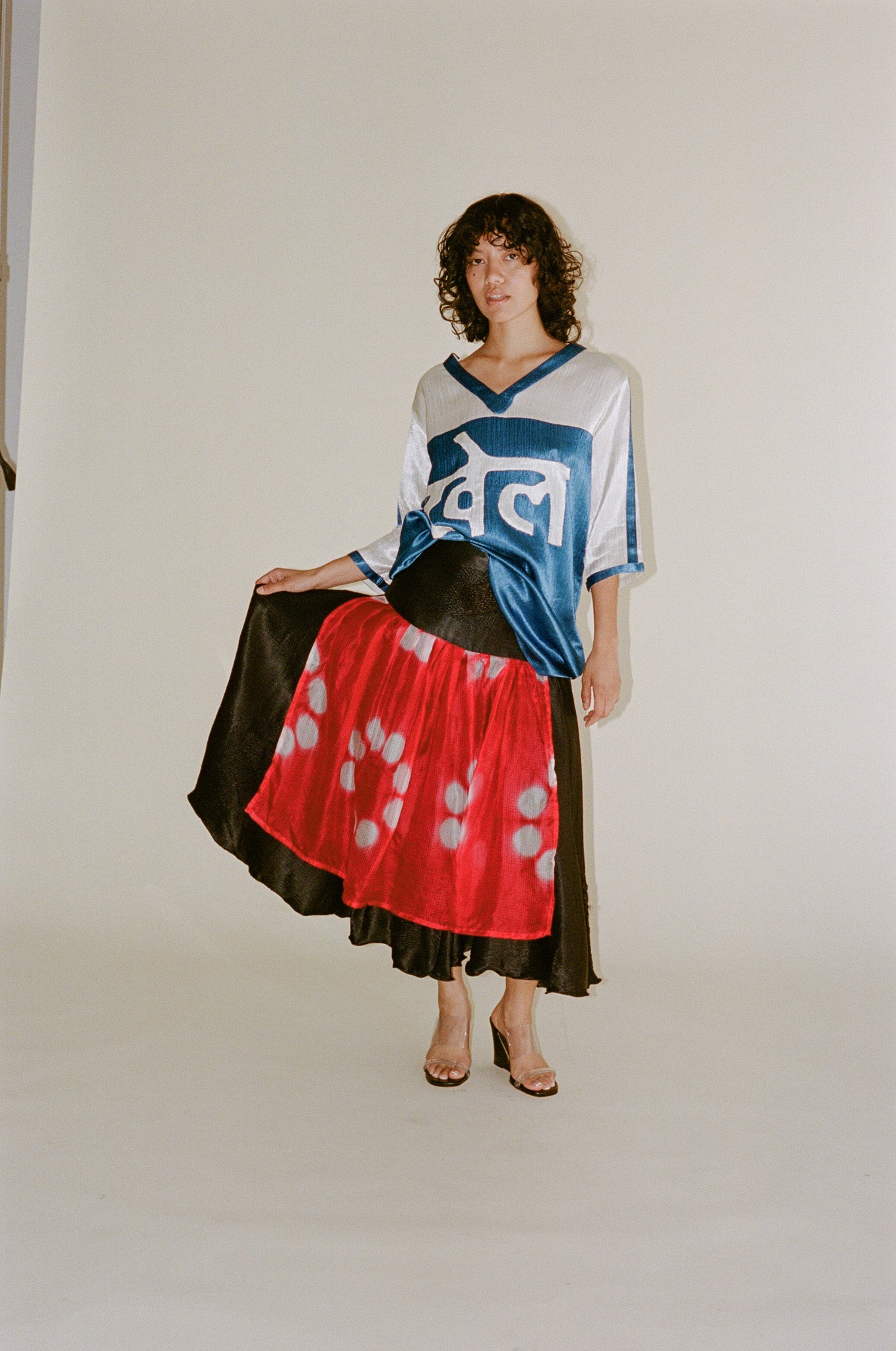 TIGRA TIGRA Panel Skirt - Black/Red