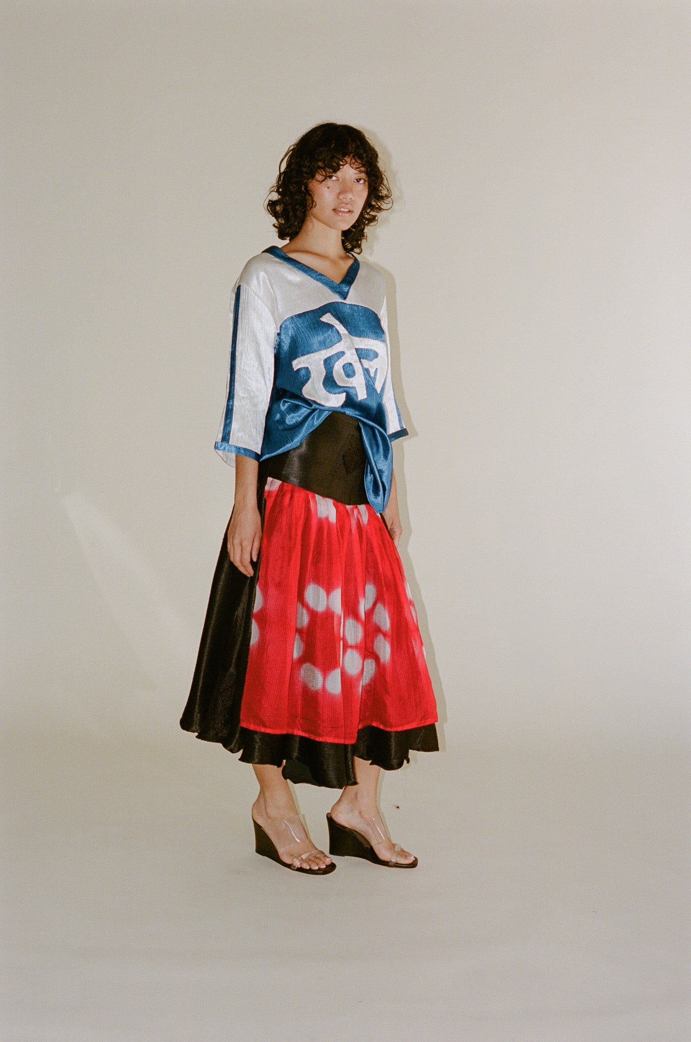 TIGRA TIGRA Panel Skirt - Black/Red