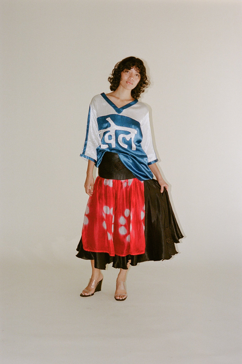 TIGRA TIGRA Panel Skirt - Black/Red
