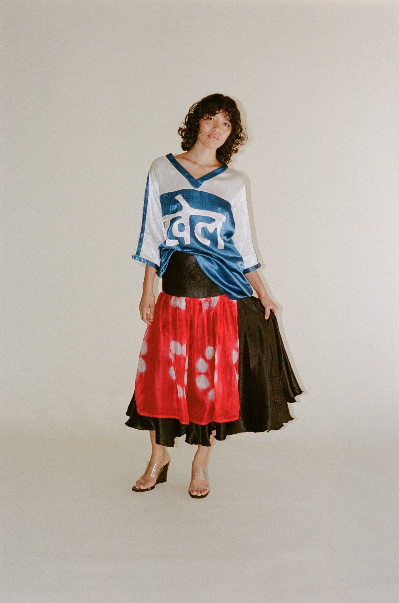 TIGRA TIGRA Panel Skirt - Black/Red
