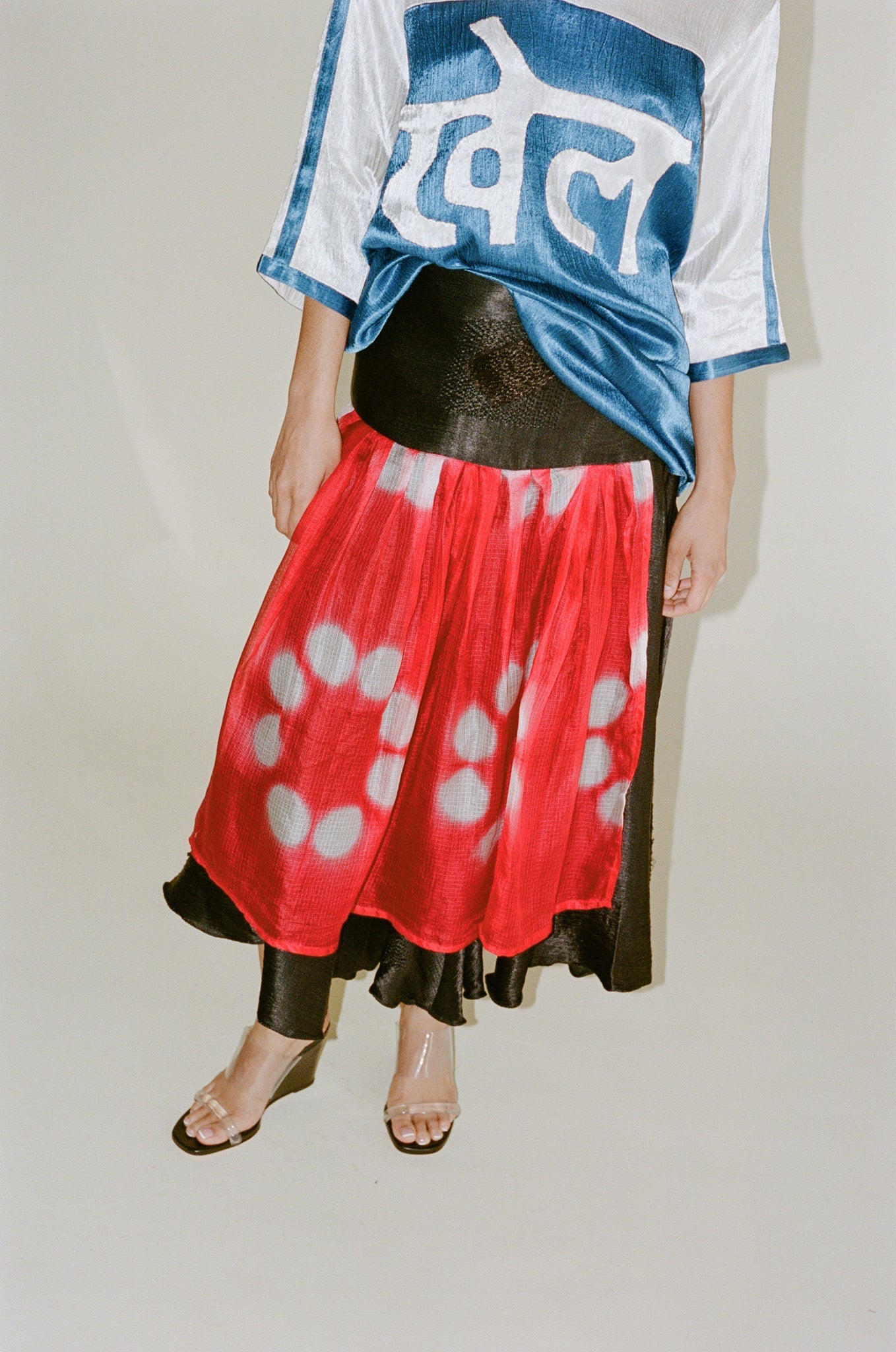 TIGRA TIGRA Panel Skirt - Black/Red