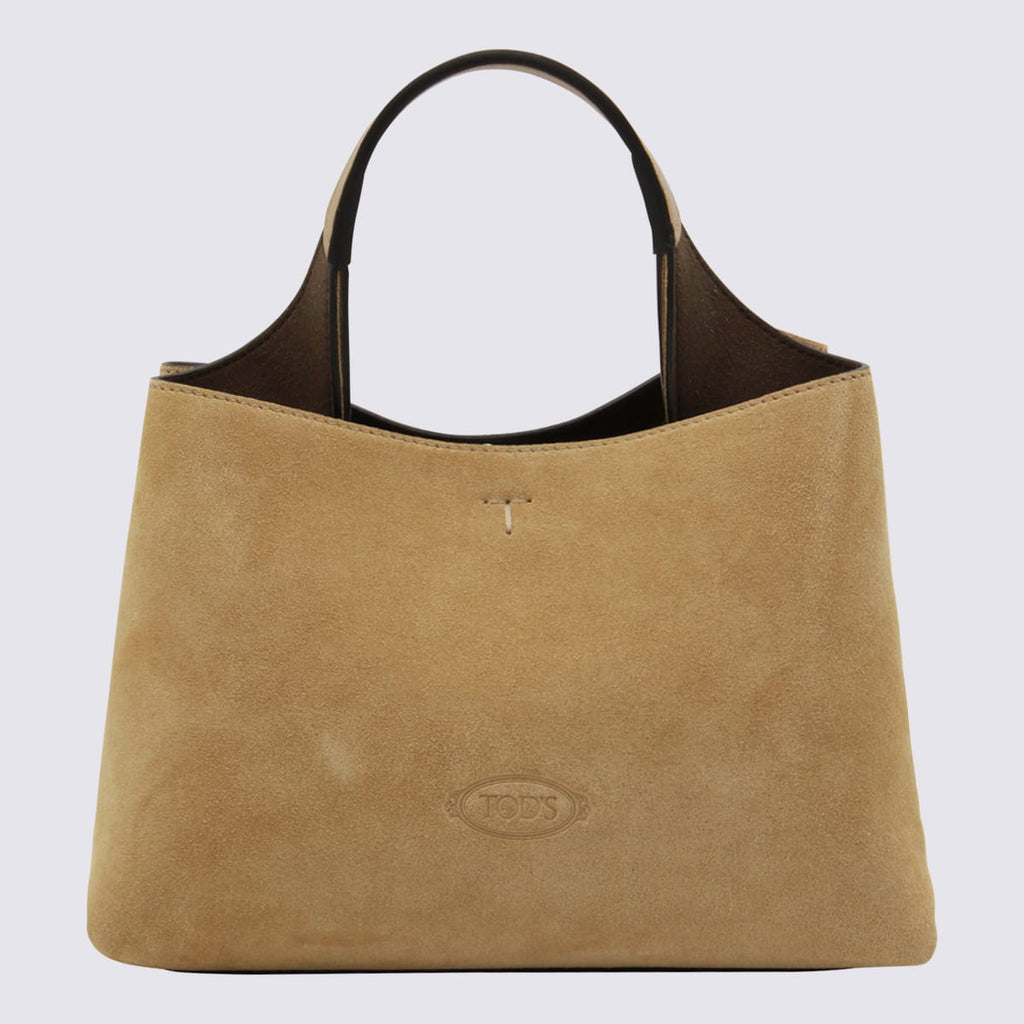 Tod's Beige Suede Top Handle Bag