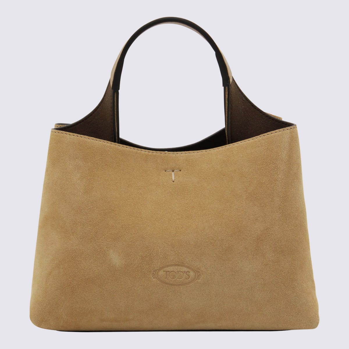 Tod's Beige Suede Top Handle Bag