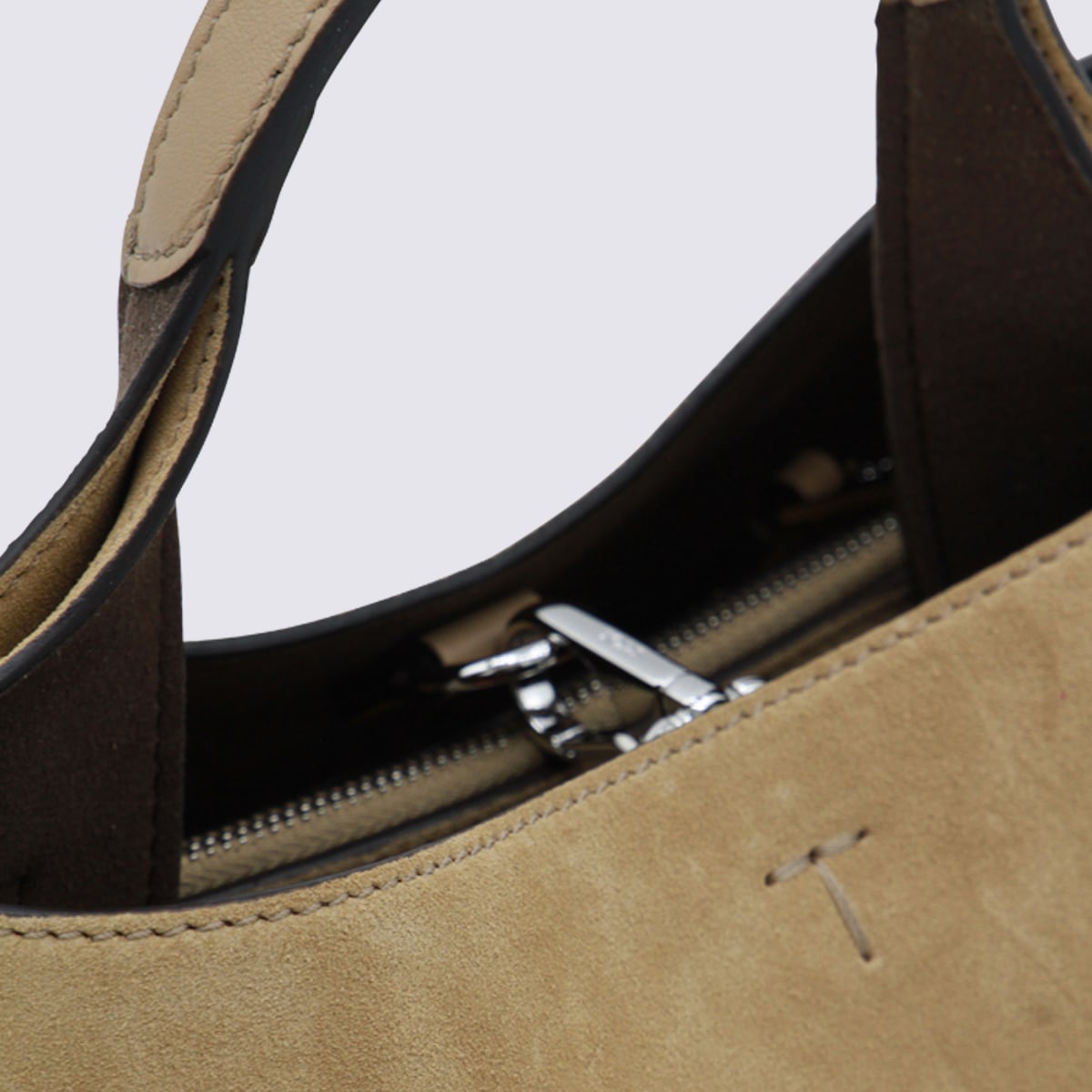 Tod's Beige Suede Top Handle Bag