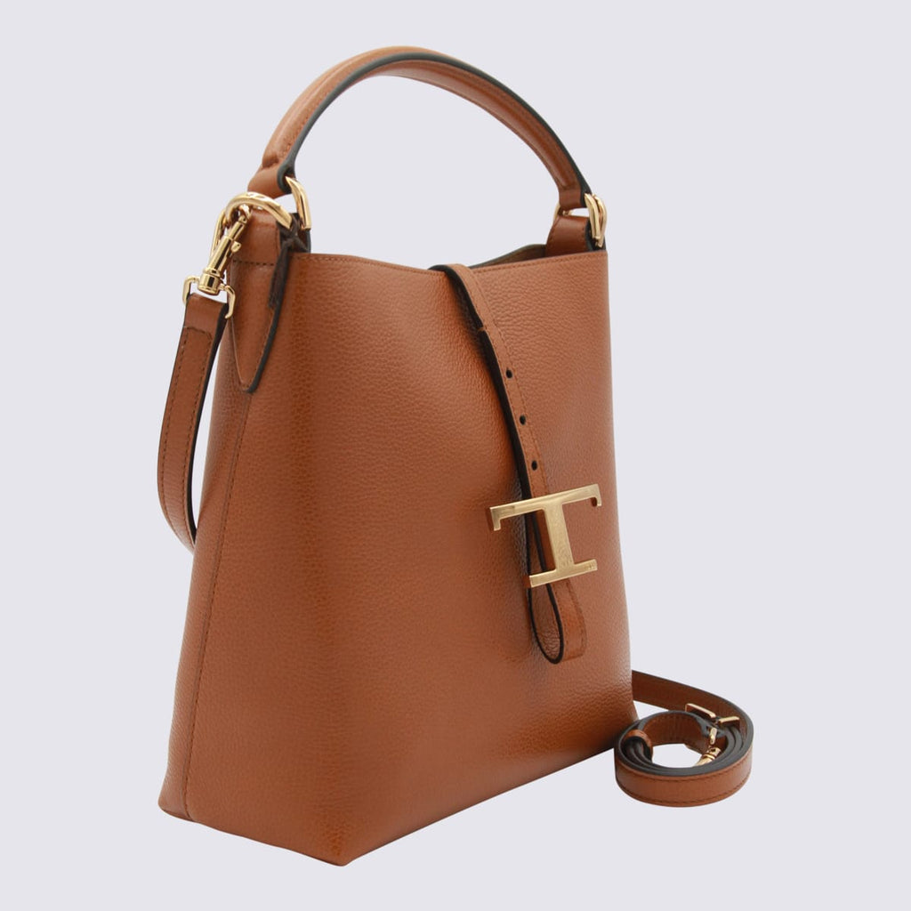 Tod's Brown Leather Top Handle Bag - Brown