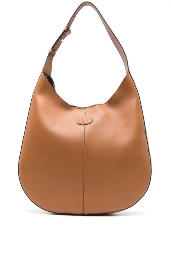 Tod's Di Bag Hobo Logo Detailed Medium Shoulder Bag - Leather Brown